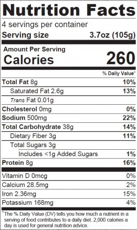 nutrition fucts peperroni