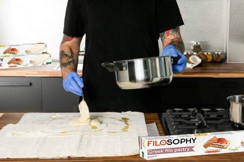 Traditional Greek Coconut Bougatsa pie with Filosophy Filo pastry 4