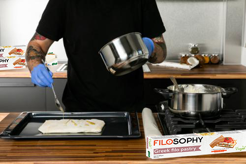 Traditional Greek Coconut Bougatsa pie with Filosophy Filo pastry 6